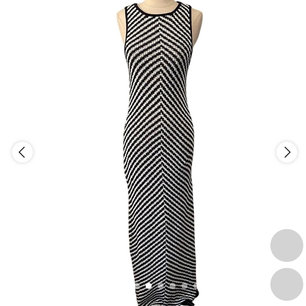 House of Harlow 1960 Black and White Chevron Maxi Dress